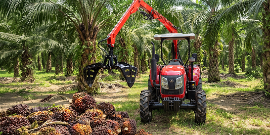 Grúa de Mandíbula para recolección de corozo de palma accionada por PTO - YTO Colombia