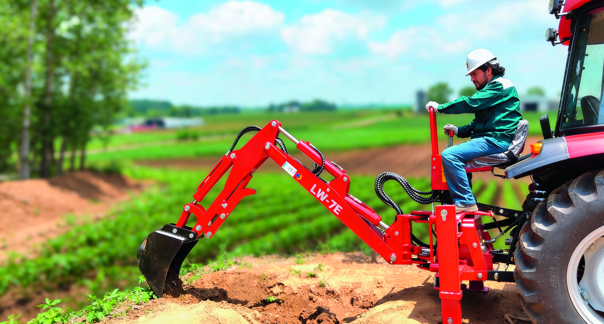 Retroescavadora para tractor agrícola Montée - implemento excavación Colombia